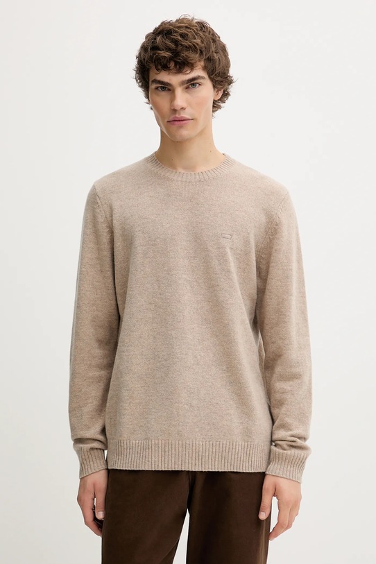 Levi's sweter z dodatkiem wełny okrągły beżowy A4320.0030