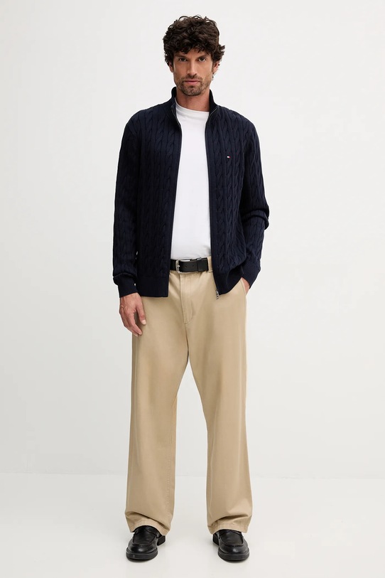 Tommy Hilfiger sweter bawełniany MW0MW40440 granatowy AW25
