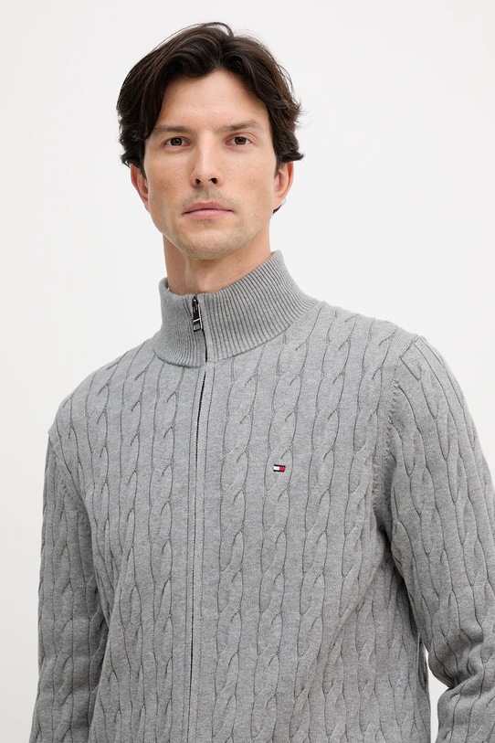 Pamučni pulover Tommy Hilfiger siva MW0MW40440