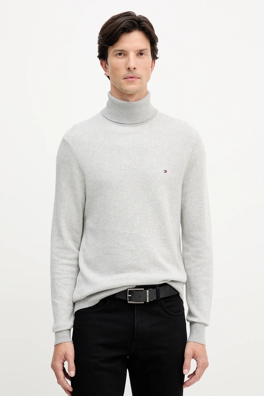 Tommy Hilfiger pulover din amestec de lână subtiri gri MW0MW40446