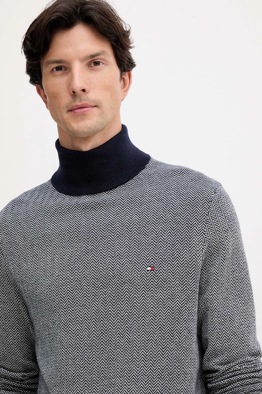 Tommy Hilfiger pulover din amestec de lână bleumarin MW0MW40446