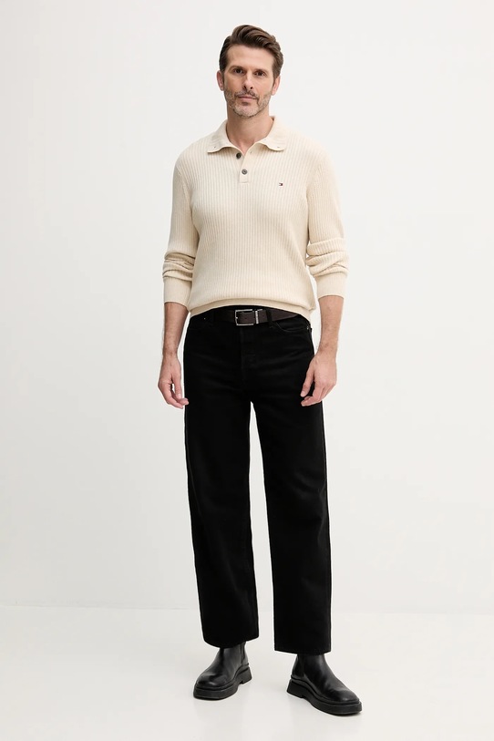 Svetr s příměsí kašmíru Tommy Hilfiger MW0MW40447 béžová AW25