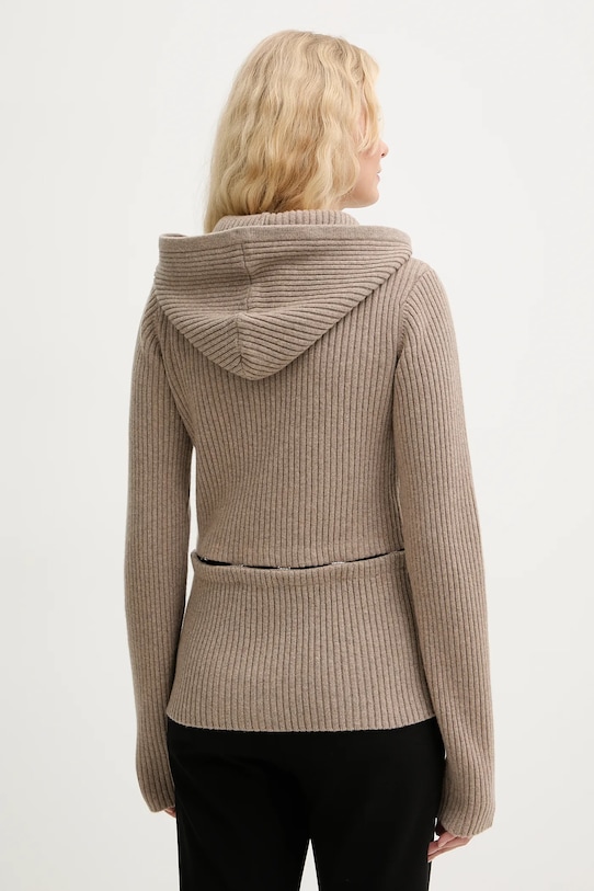 Odzież Heliot Emil kardigan wełniany AW25.W.07.084.DST19 brązowy