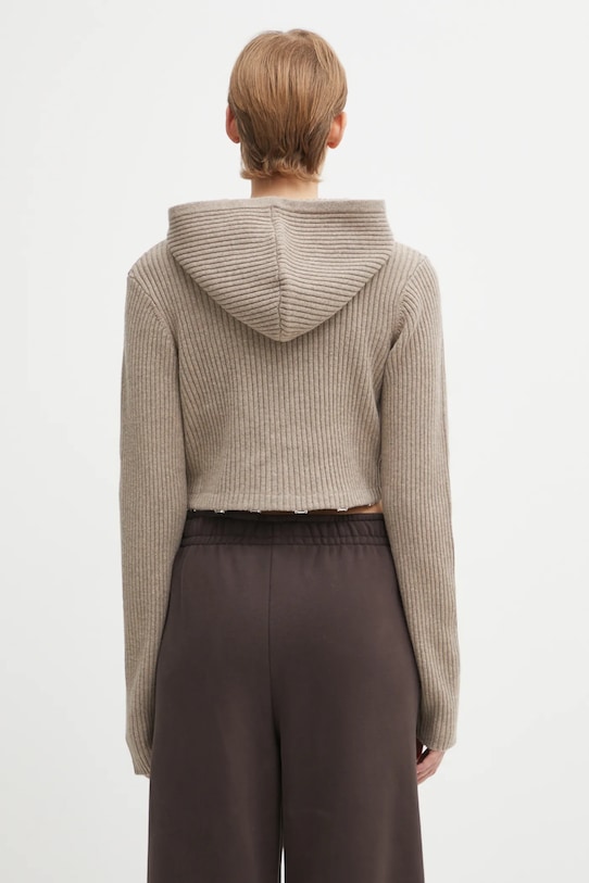 Heliot Emil kardigan wełniany brązowy AW25.W.07.084.DST19