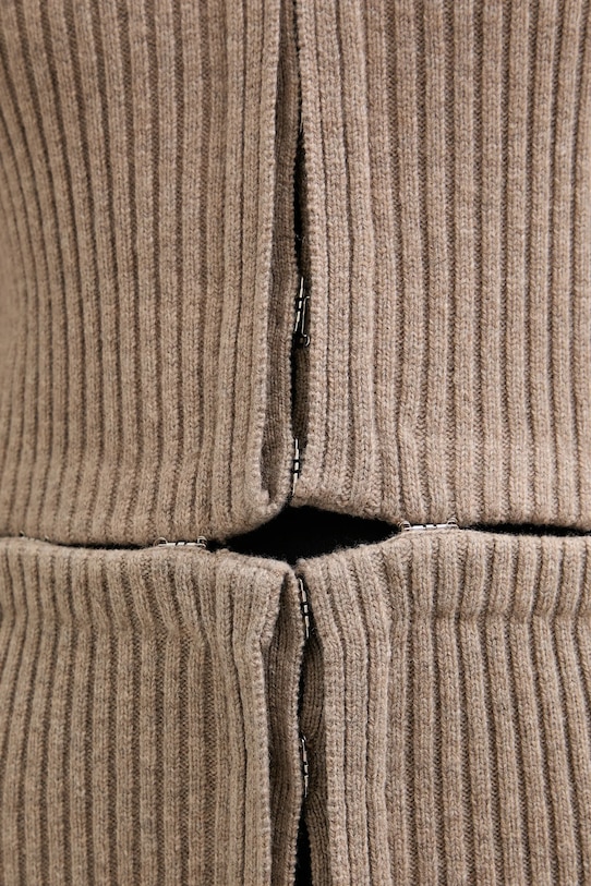 Heliot Emil kardigan wełniany AW25.W.07.084.DST19 brązowy