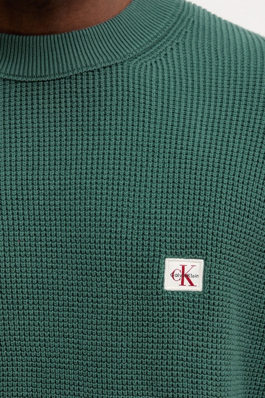 Pamučni pulover Calvin Klein Jeans LV04RD313G zelena