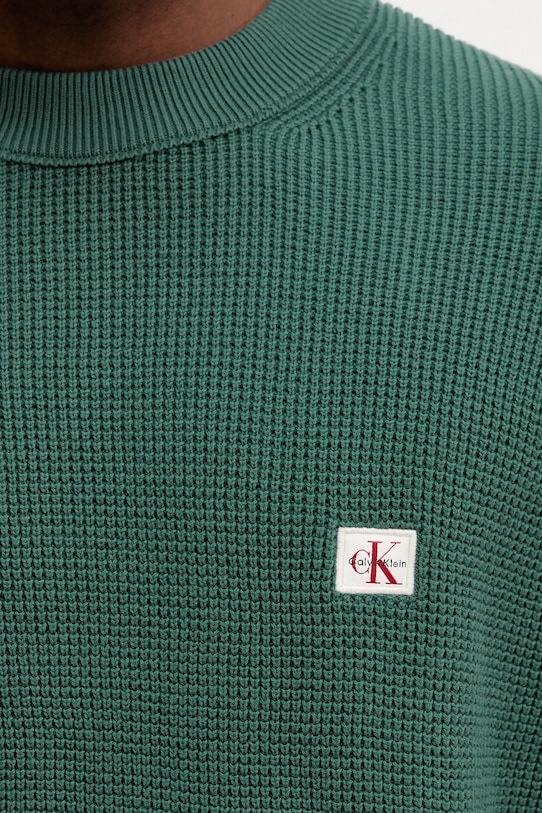 Pamučni pulover Calvin Klein Jeans LV04RD313G zelena