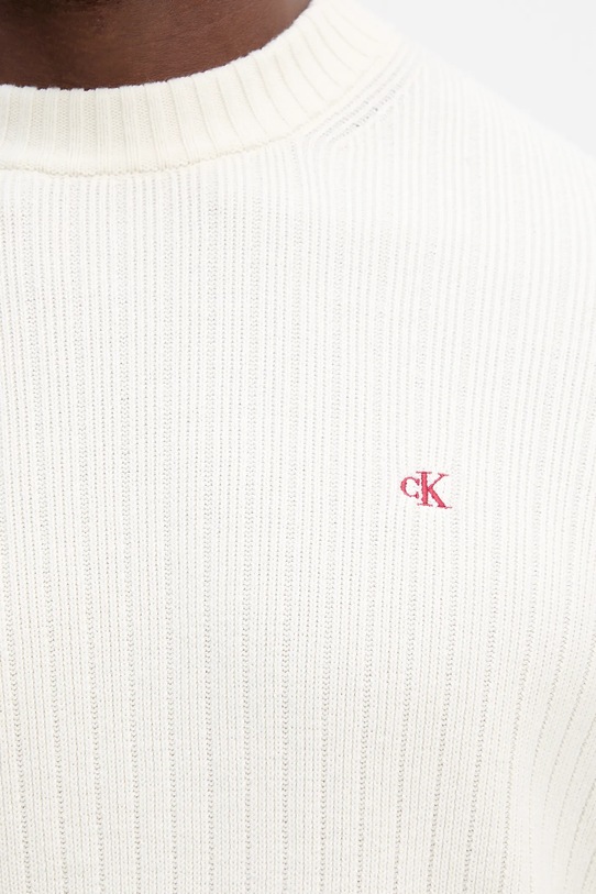 Calvin Klein Jeans sweter bawełniany LV04RD314G beżowy