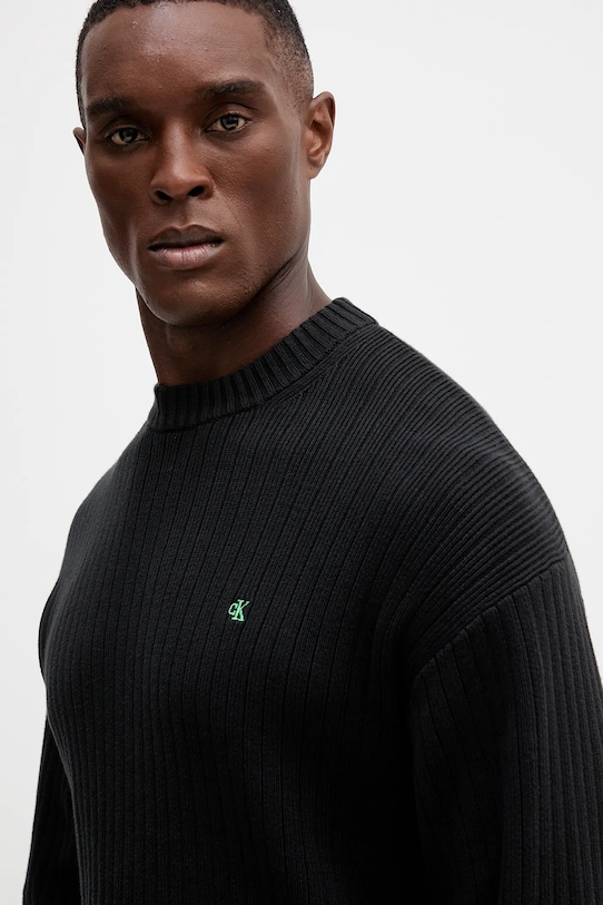 Bavlněný svetr Calvin Klein Jeans černá LV04RD314G