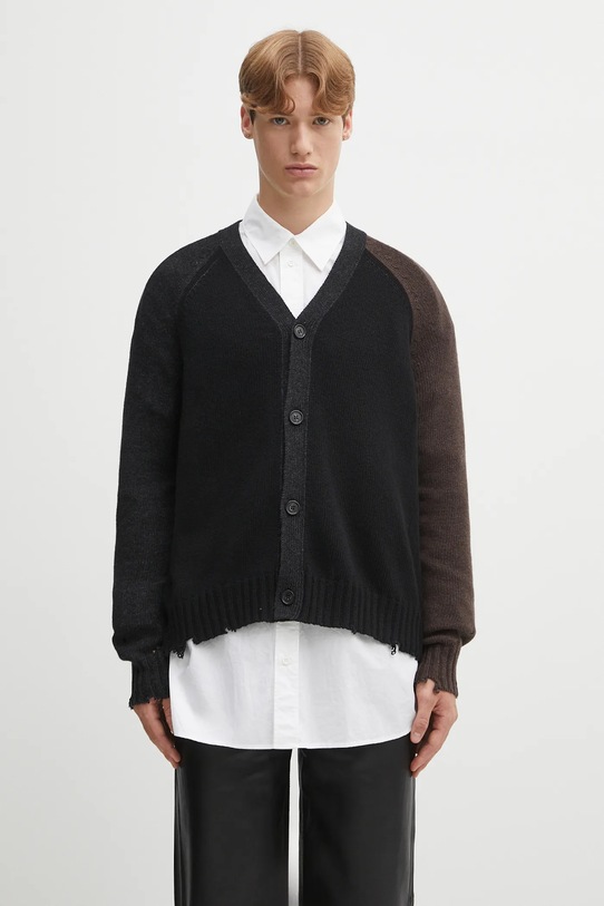 Шерстяной кардиган MM6 Maison Margiela шерсть чёрный SH2HP0013.M13160.961