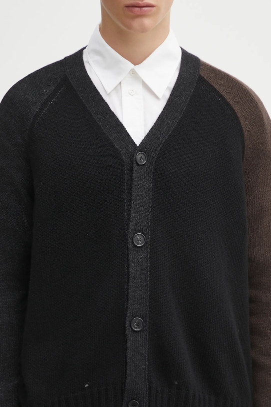 Шерстяной кардиган MM6 Maison Margiela чёрный SH2HP0013.M13160.961