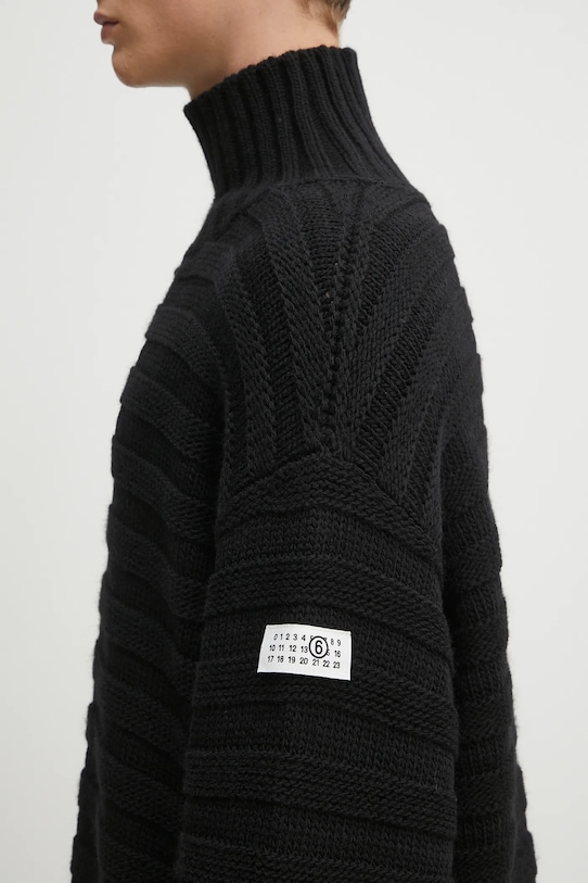 MM6 Maison Margiela woolen jumper black SH0HA0004.M13040.900