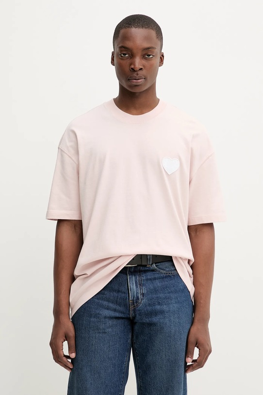 Бавовняна футболка AllSaints LOVER relaxed рожевий M041JC