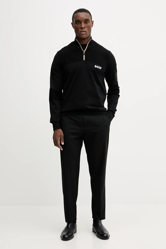 BOSS Green sweter 50541953 czarny AW25
