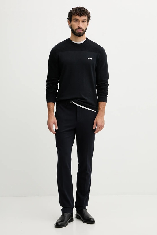 BOSS Green sweter z dodatkiem wełny 50547507 czarny NC25