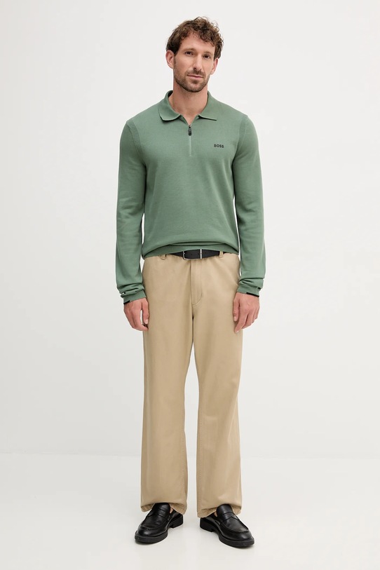 BOSS Green maglione in cotone 50551688 verde AW25