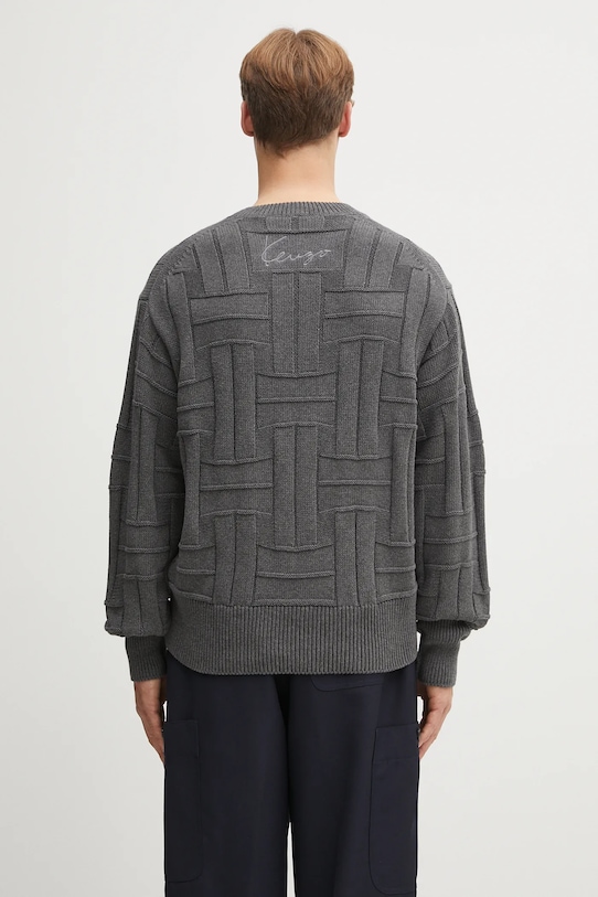 Oblečení Bavlněný svetr Kenzo Gots Kenzo Weave Jumper FF55PU7083CB šedá