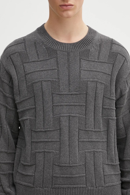 Kenzo sweter bawełniany Gots Kenzo Weave Jumper szary FF55PU7083CB
