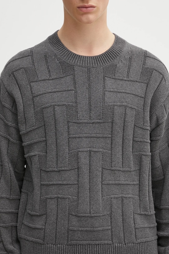 Bavlněný svetr Kenzo Gots Kenzo Weave Jumper šedá FF55PU7083CB