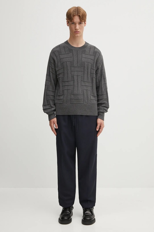Kenzo sweter bawełniany Gots Kenzo Weave Jumper FF55PU7083CB szary