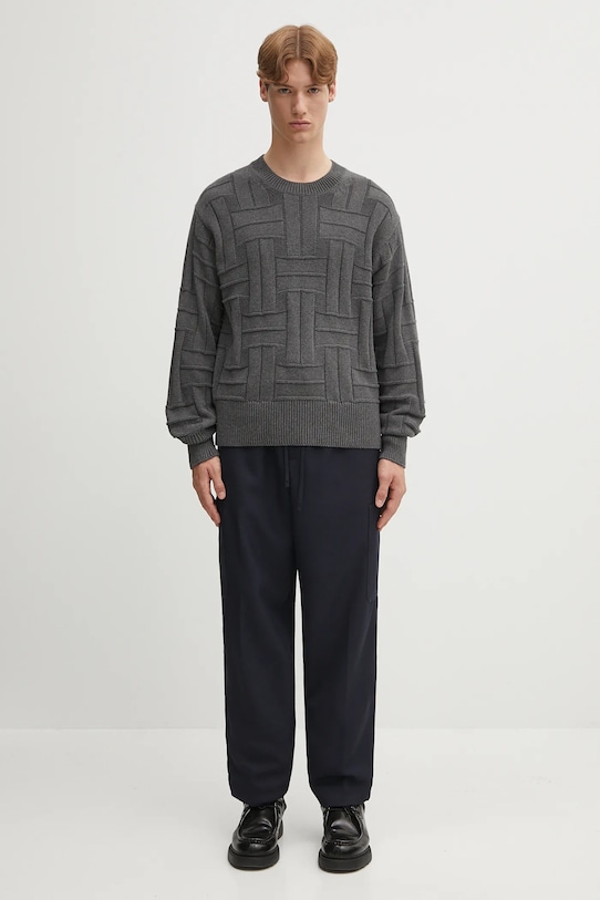 Bavlněný svetr Kenzo Gots Kenzo Weave Jumper FF55PU7083CB šedá