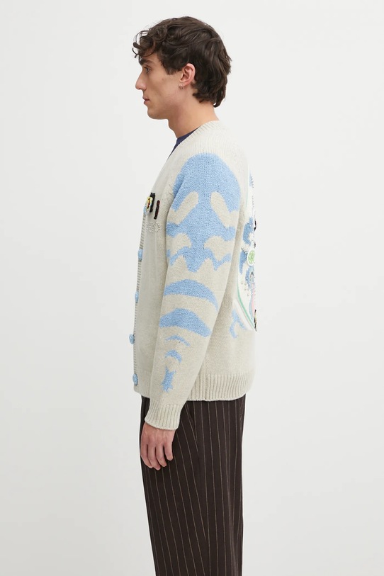 Kenzo kardigan z dodatkiem wełny Rws Pachinko Cardigan FF65CA7463CI beżowy AW25