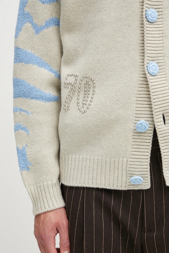 Kenzo kardigan z dodatkiem wełny Rws Pachinko Cardigan FF65CA7463CI