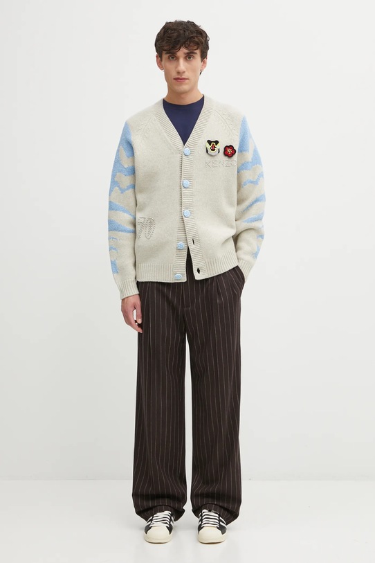 Kenzo kardigan z dodatkiem wełny Rws Pachinko Cardigan FF65CA7463CI