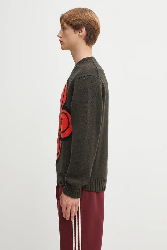 Kenzo sweter wełniany Rws Futura Jumper FF65PU7413CK zielony AW25