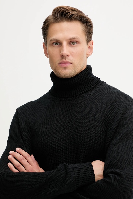 Paul&Shark sweter wełniany czarny 15311064