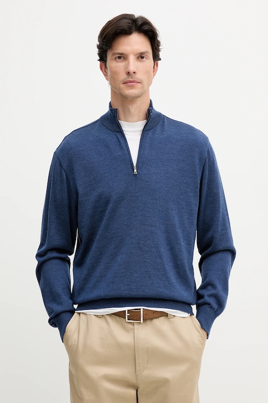 Vlnený sveter Paul&Shark vlna modrá 15311164