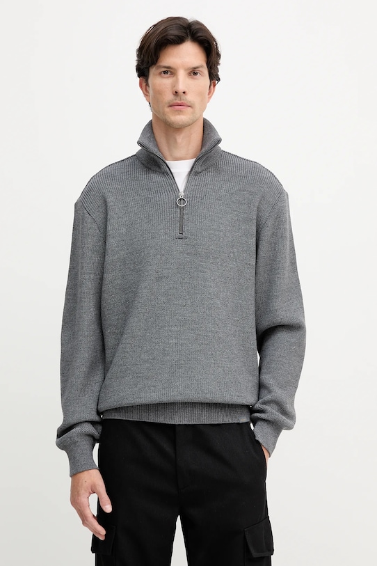 Paul&Shark pulover din amestec de lână fixat gri 15311168