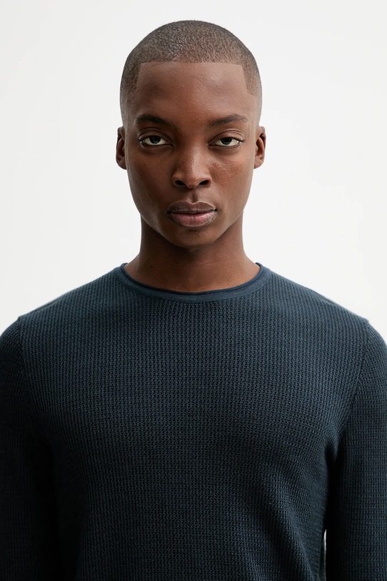 Rag & Bone sweter z dodatkiem wełny granatowy RH3225F6MWL