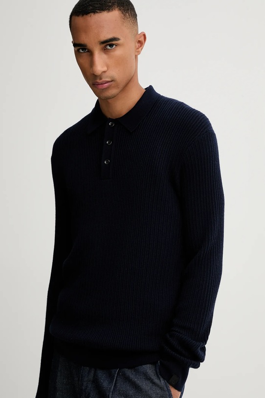 Rag & Bone sweter wełniany granatowy RH2625F6MWH