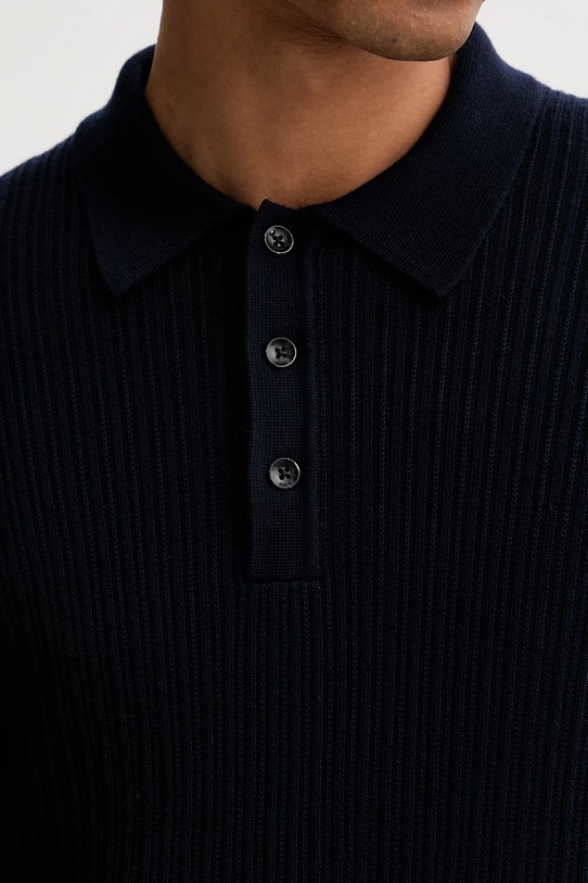 Rag & Bone sweter wełniany RH2625F6MWH granatowy