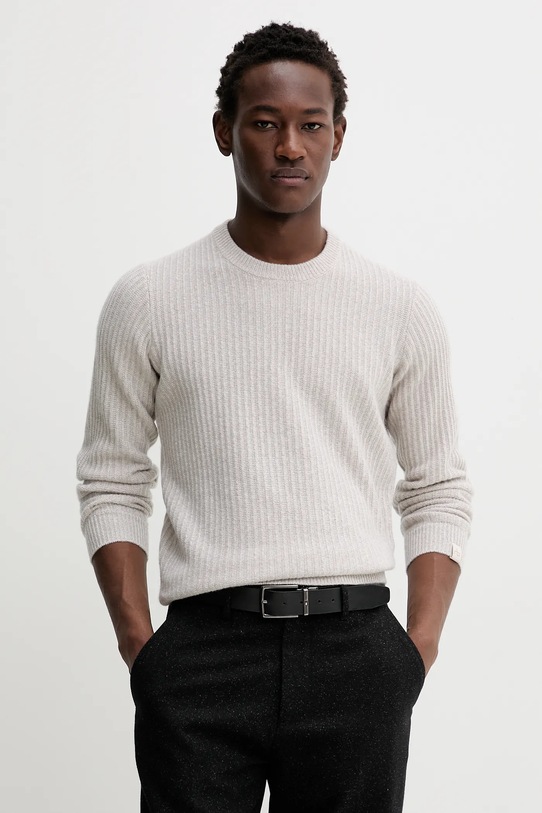 Rag & Bone sweter kaszmirowy okrągły szary RH3825F6MCA