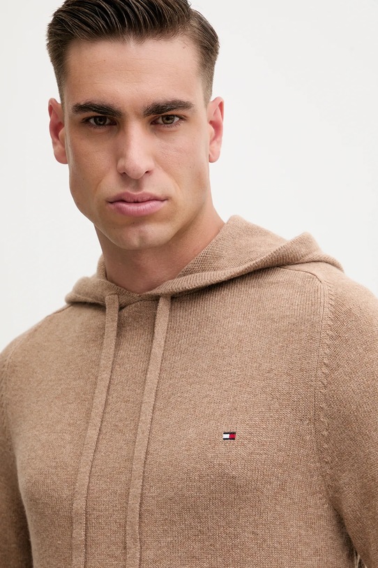 Vlněný svetr Tommy Hilfiger béžová MW0MW40438