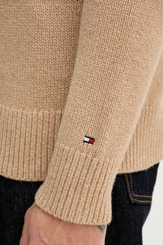 Πουλόβερ με προσθήκη μαλλιού Tommy Hilfiger MW0MW40843 καφέ