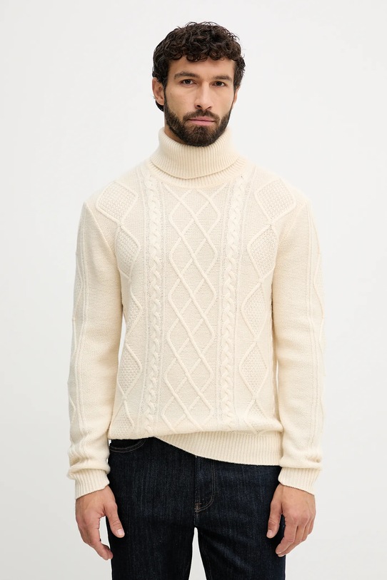 Шерстяной свитер Tommy Hilfiger шерсть бежевый MW0MW40914