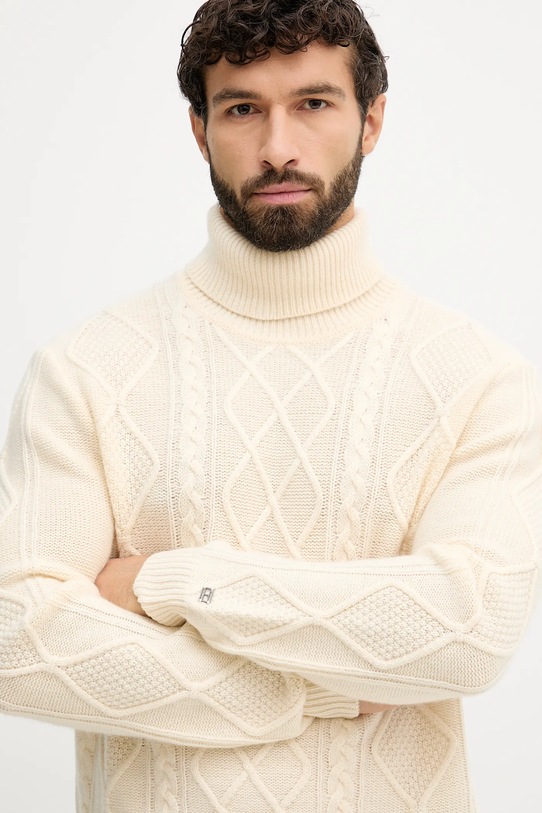 Шерстяной свитер Tommy Hilfiger бежевый MW0MW40914