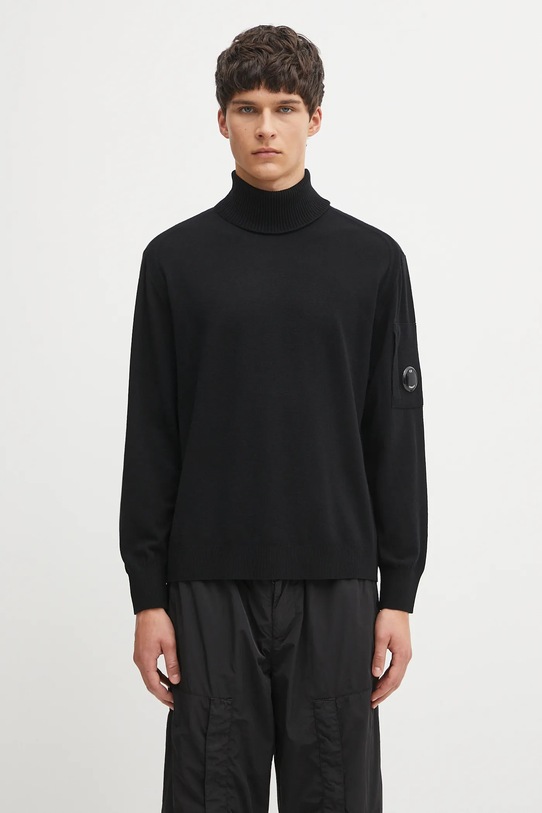 C.P. Company wool blend jumper fine-knit black 19CMKN035A005528A