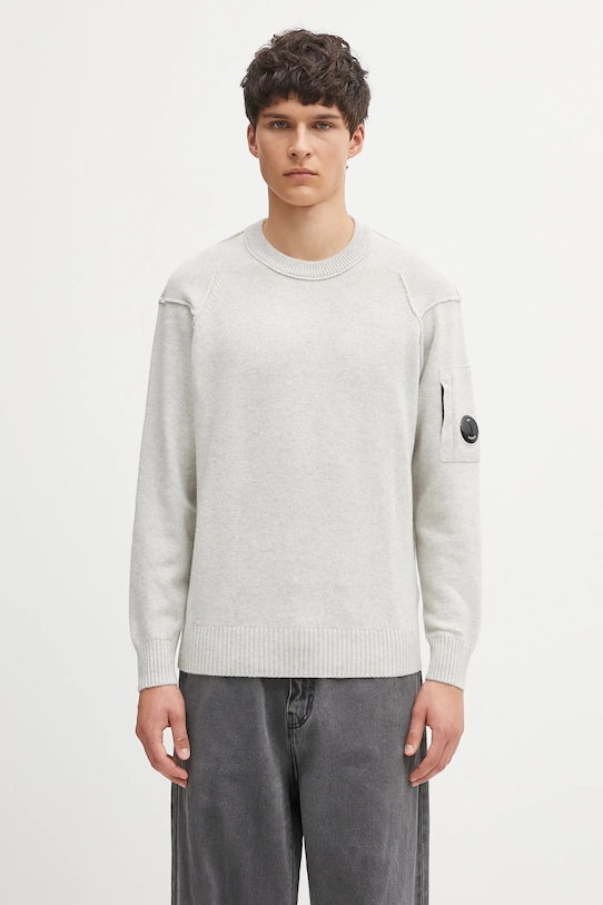 Свитер с шерстью C.P. Company средней плотности бежевый 19CMKN707A110149A