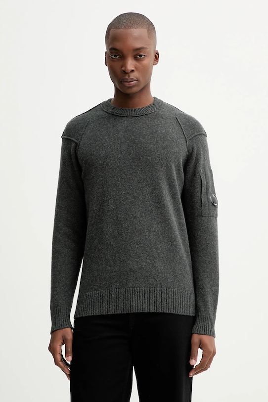 C.P. Company pulover de lână grosime medie gri 19CMKN707A110149A