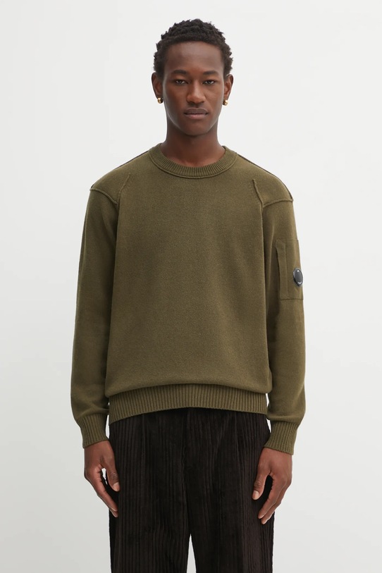 Свитер с добавлением шерсти C.P. Company средней плотности зелёный RFCMKN707A110149A