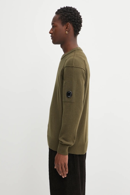 C.P. Company sweter z dodatkiem wełny RFCMKN707A110149A zielony AW25