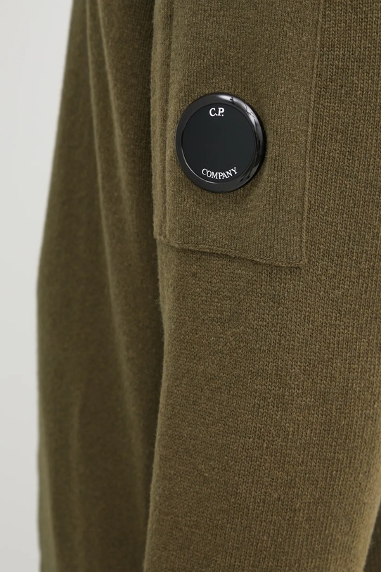 C.P. Company sweter z dodatkiem wełny zielony RFCMKN707A110149A
