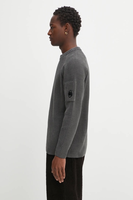 Хлопковый свитер C.P. Company 19CMKN023A005558G серый AW25