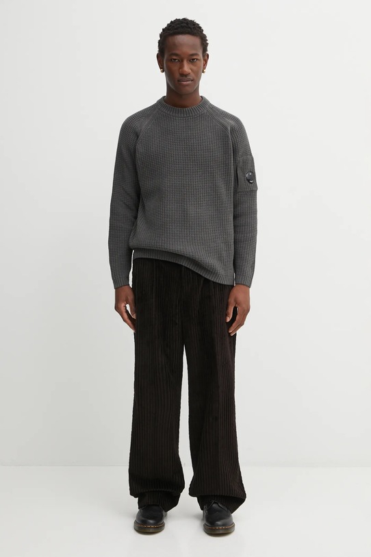 C.P. Company sweter bawełniany 19CMKN023A005558G szary