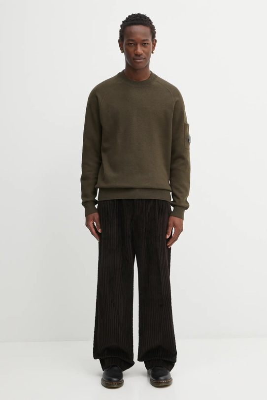 C.P. Company sweter z dodatkiem wełny 19CMKN198A110468A zielony