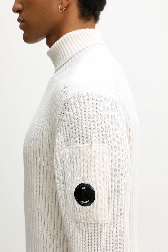 C.P. Company sweter z dodatkiem wełny beżowy 19CMKN220A006595A